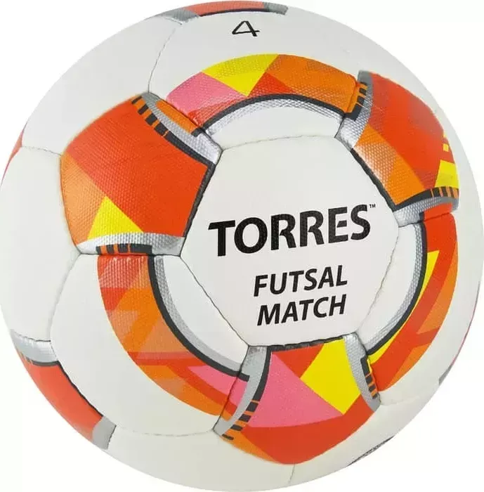 Мяч футзальный TORRES Futsal Match арт. FS32064, р.4, 32 панели. PU, 4 подкл. слоя, бело-красный