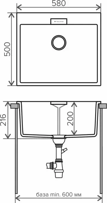 Мойка кухонная TOLERO TL-580 №101 бежевый (473578)
