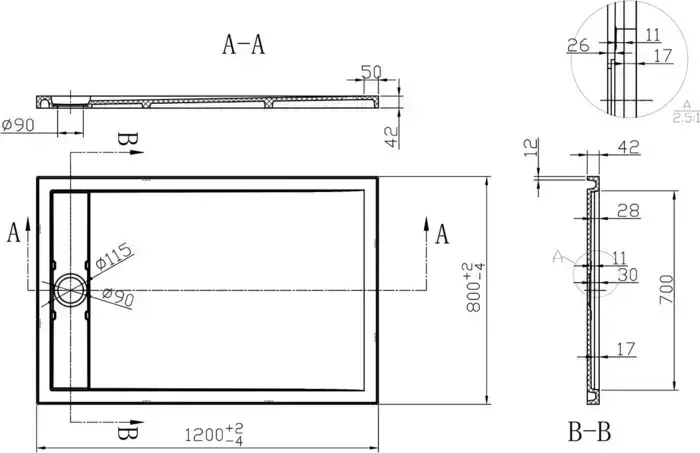 Душевой поддон Vincea VST 120x80 из искусственного камня, с сифоном, белый матовый (VST-2SR38012W, VSPH-2SR3W)
