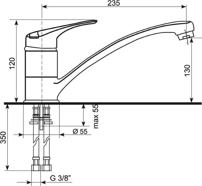 Смеситель для кухни EcoStone EB-06 с фильтром Барьер Профи, белый (EB-06-331-Profi)
