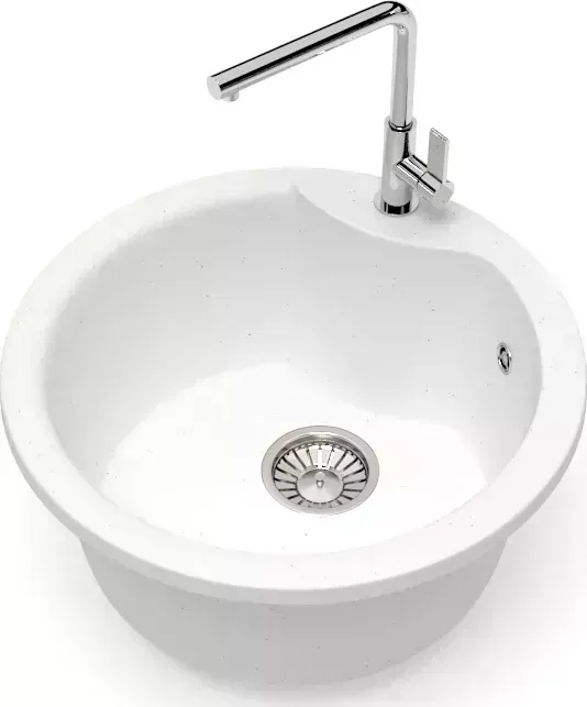 Мойка кухонная Glanz J-002-31 белая, матовая