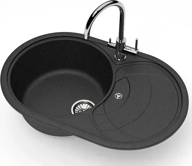 Мойка кухонная Glanz J-033-32 антрацит, матовая