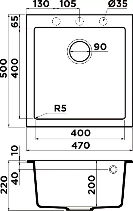 Мойка кухонная OMOIKIRI Bosen 47 CH шампань (4993593)