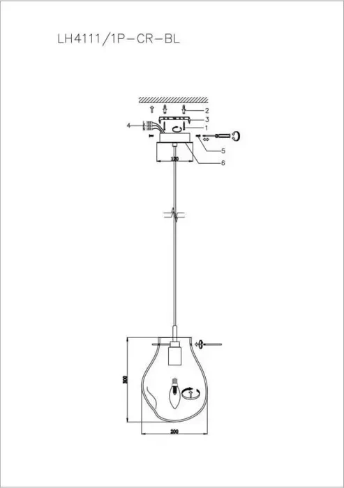 Светильник Lumien Hall Подвесной Nertus LH4111/1P-CR-BL