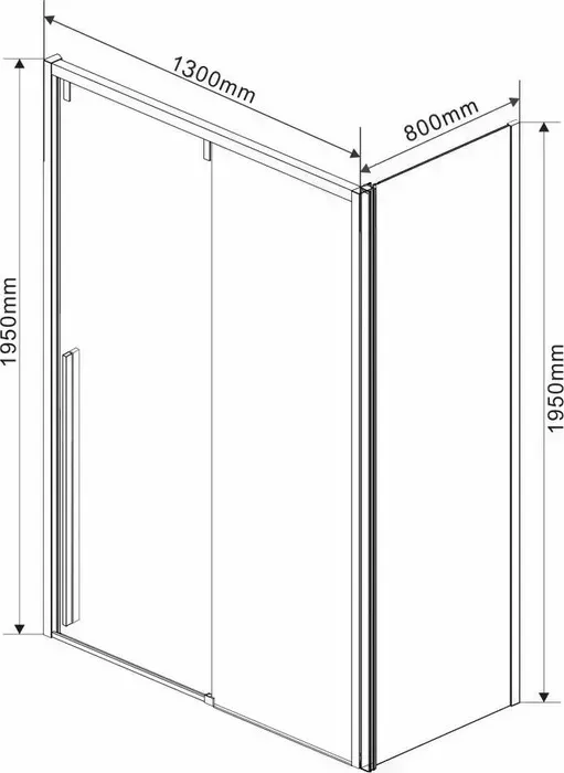 Боковая стенка Vincea Lugano 80х195 профиль черный, стекло прозрачное (VSG-1L800CLB)