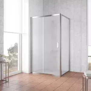Душевой уголок Vegas Glass ZP+ZPV 150*90 08 10 профиль глянцевый хром, стекло сатин