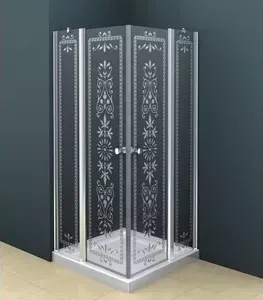Душевой уголок CEZARES ROYAL PALACE-A-AH-2-100/120-CP-Cr профиль хром, стекло прозрачное с матовым рисунком