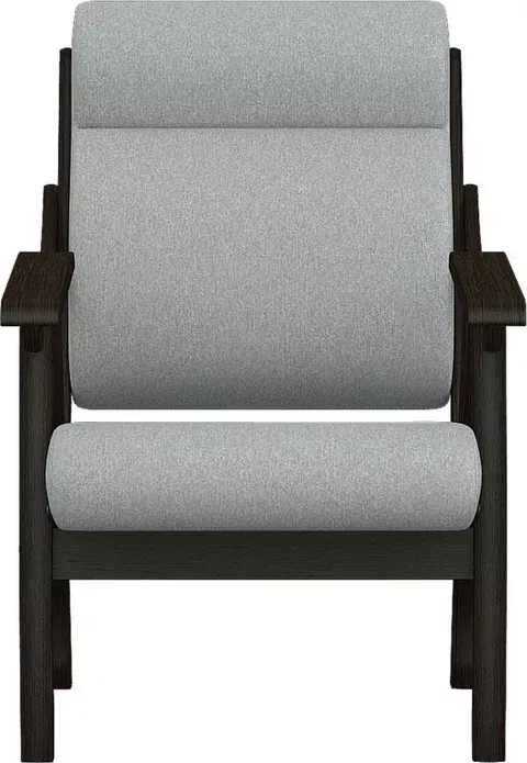 Фото №2 Кресло Мебелик Вега 10 ткань серый. каркас венге