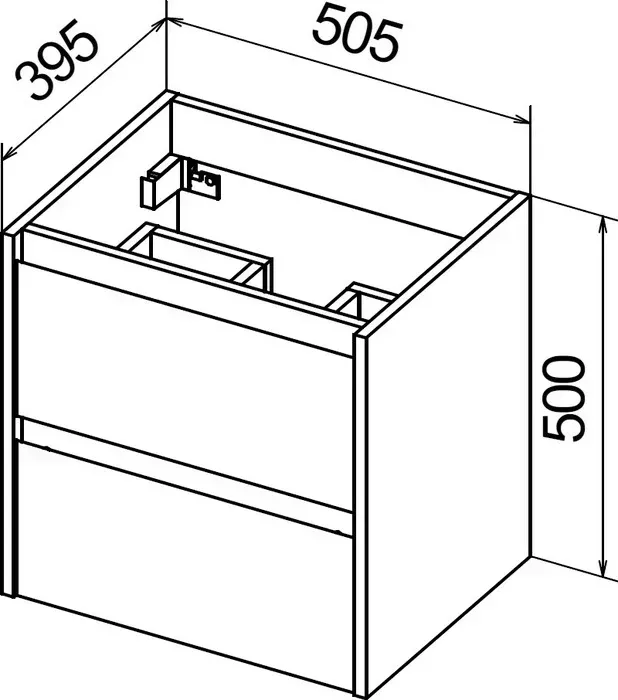 Тумба с раковиной BELBANGO с Kraft 50 Bianco Opaco (KRAFT 39-500/390-2C-SO-BO, BB500/390ETL)