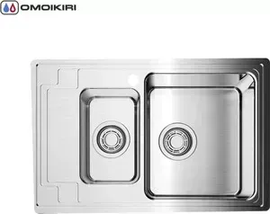 Мойка кухонная OMOIKIRI Mizu 78-2-R, 780*480, нержавеющая сталь (4973004)