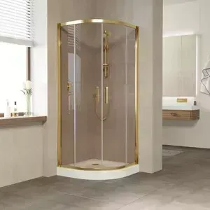 Душевой уголок Vegas Glass ZS-F 0090 09 05 профиль золото, стекло бронза