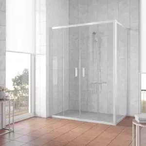 Душевой уголок Vegas Glass Z2P+ZPV 170*100 01 01 профиль белый, стекло прозрачное