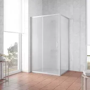 Душевой уголок Vegas Glass ZP+ZPV 150*80 07 10 профиль матовый хром, стекло сатин