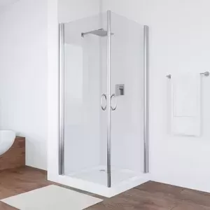 Душевой уголок Vegas Glass EA 80*90 08 01 профиль глянцевый хром стекло прозрачное