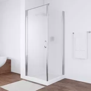 Душевой уголок Vegas Glass EP-Fis 80*80 08 10 R правый, профиль глянцевый хром стекло сатин