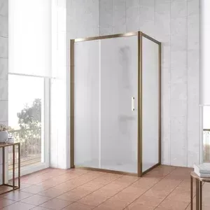 Душевой уголок Vegas Glass ZP+ZPV 135*90 05 10 профиль бронза, стекло сатин
