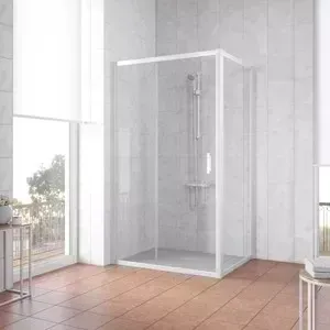 Душевой уголок Vegas Glass ZP+ZPV 125*80 01 01 профиль белый, стекло прозрачное