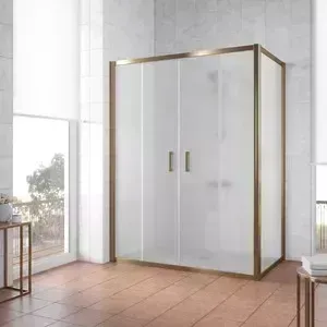 Душевой уголок Vegas Glass ZP+ZPV 160*70 05 10 профиль бронза, стекло сатин