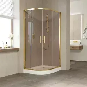 Душевой уголок Vegas Glass ZS-F 100*80 09 05 профиль золото, стекло бронза