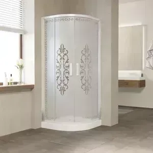 Душевой уголок Vegas Glass ZS-F 0100 01 01 профиль белый, стекло матовое с узором Felicita2