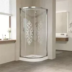 Душевой уголок Vegas Glass ZS-F 0100 08 01 профиль глянцевый хром, стекло прозрачное с узором Felicita1