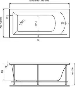 Акриловая ванна Vayer Savero 170x70 (Гл000010837)