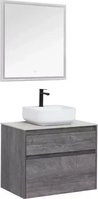 Мебель для ванной AQUANET Nova Lite 75 два ящика, дуб рошелье/серая