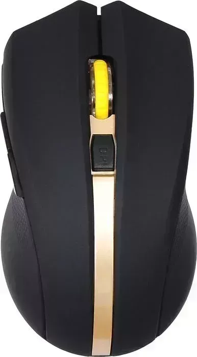 Ноутбук OKLICK Мышь 495MW черный/золотистый оптическая (1600dpi) беспроводная USB для а (6but) (998168)
