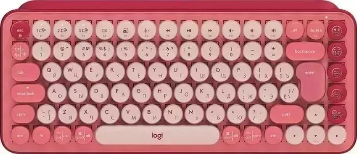 Клавиатура LOGITECH POP Keys Wireless Mechanical Keyboard With Emoji Keys - HEARTBREAKER_ROSE - RUS - BT - INTNL - B (920-010718)