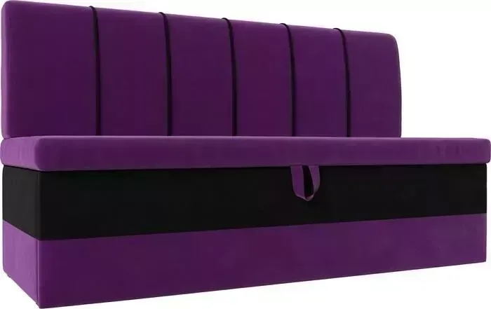 Кухонный диван Лига Диванов Энигма микровельвет фиолетовый\черный (112900)