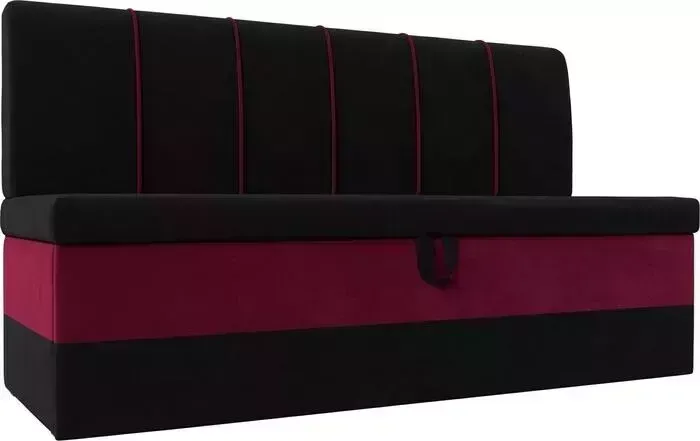 Кухонный диван Лига Диванов Энигма микровельвет черный\бордовый (112901)