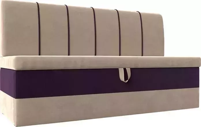 Кухонный диван Лига Диванов Энигма велюр бежевый\фиолетовый (112880)