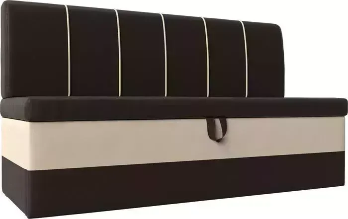 Кухонный диван Лига Диванов Энигма экокожа коричневый\бежевый (112913)