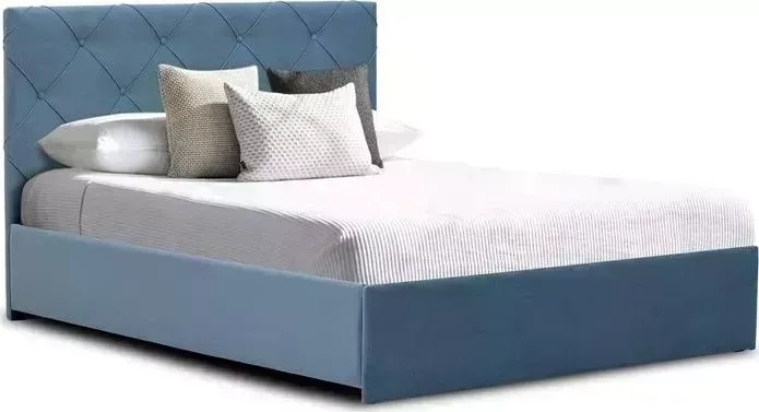 Кровать Ладья Артэ 140х200 голубой, велюр Evita 13