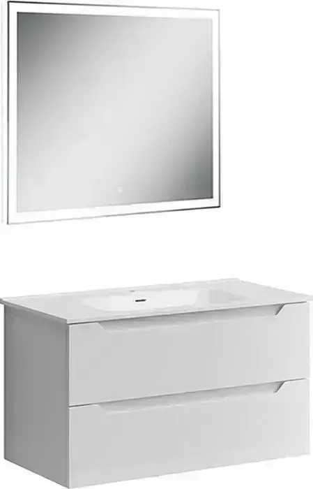 Мебель для ванной Sancos Norma 2.0 90 два ящика, белый глянец