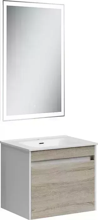 Мебель для ванной Sancos Smart 60 два ящика, дуб бардолино/белый
