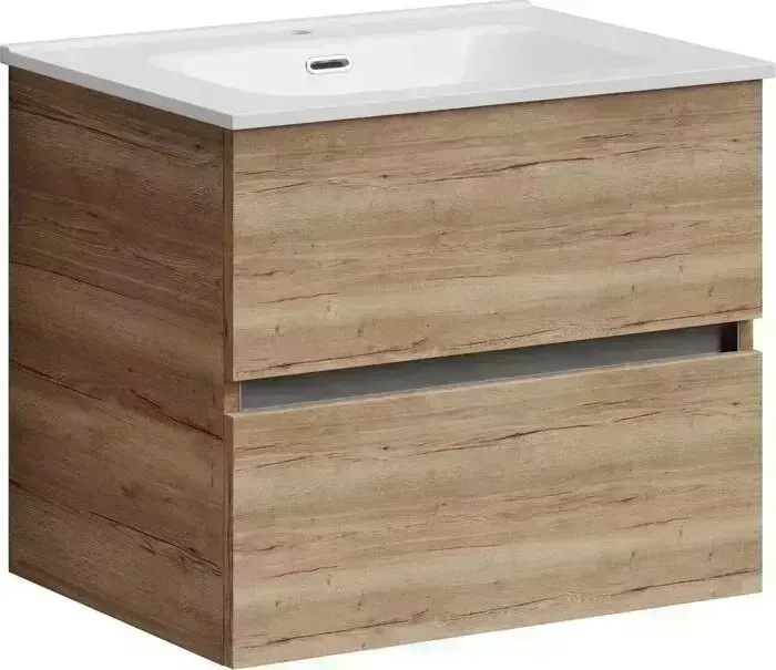 Тумба с раковиной Sancos с Urban 60 два ящика, дуб галифакс натуральный (UR60EG, CN7001)