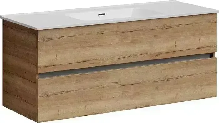 Тумба с раковиной Sancos с Urban 120 два ящика, дуб галифакс натуральный (UR120-1EG, CN7006)