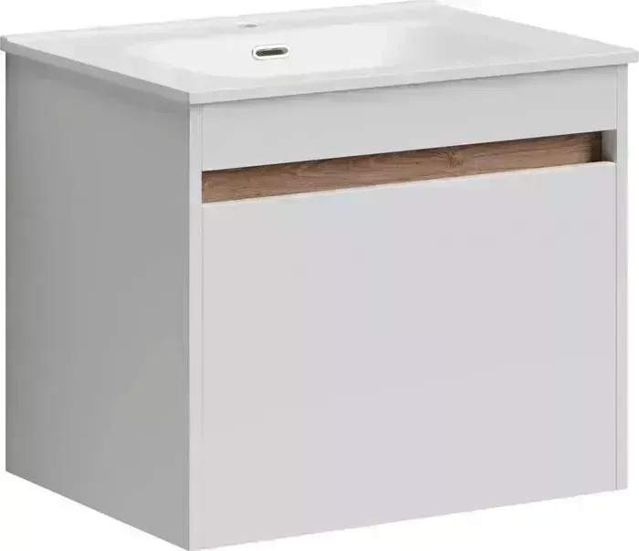 Тумба с раковиной Sancos с Smart 60 два ящика, белый глянец (SM60W, CN7001)