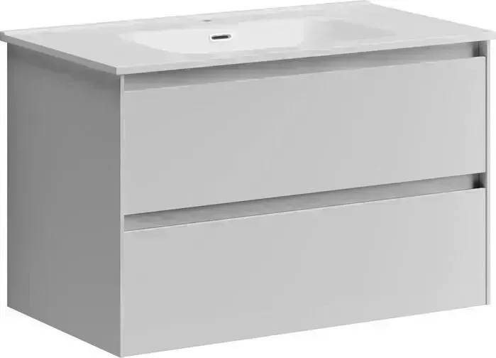 Тумба с раковиной Sancos с Cento 80 два ящика, белый глянец (CN80W, CN7005)