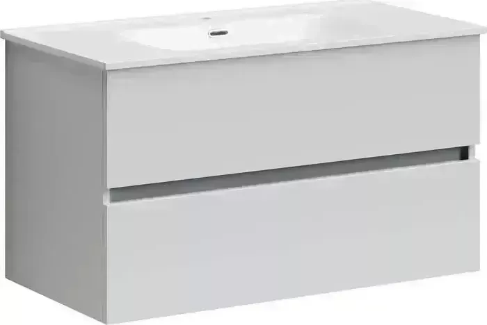 Тумба с раковиной Sancos с Urban 90 два ящика, белый глянец (UR90W, CN7002)