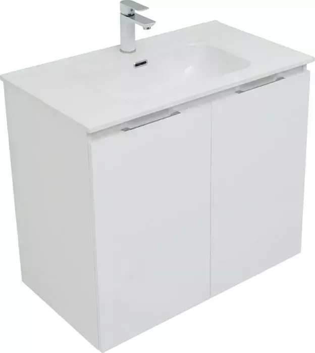 Тумба с раковиной AQUANET с Алвита 80 две дверки, белый матовый (277526, 254364)