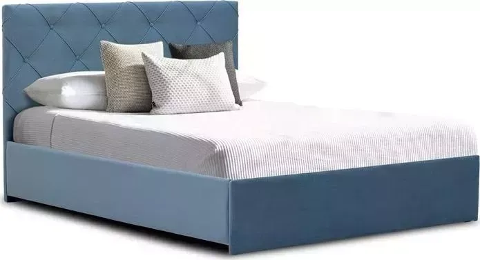 Кровать Ладья Артэ 160х200 голубой, велюр Evita 13