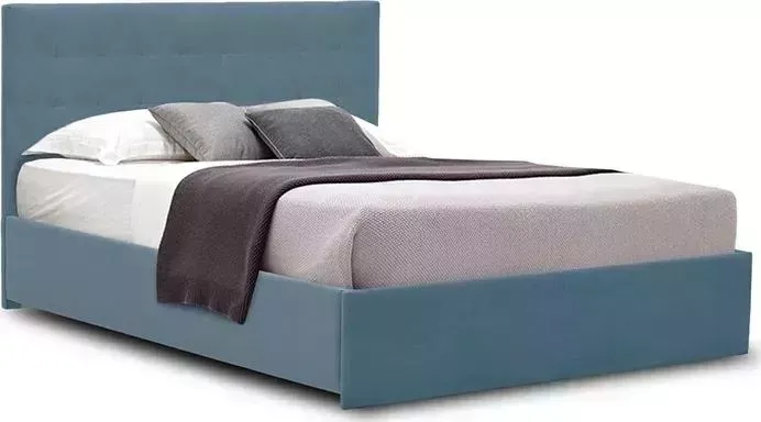 Кровать Ладья Кенно 160х200 голубой, велюр Evita 13