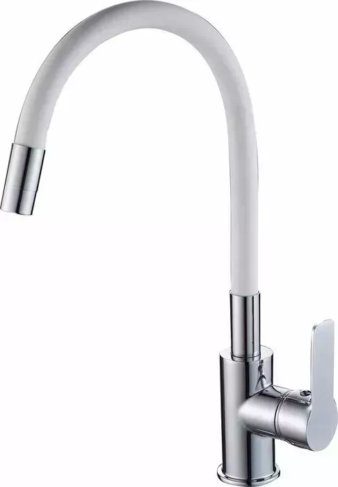 Смеситель для кухни Rush Siple с гибким изливом, хром/белый (SI7335-60White)