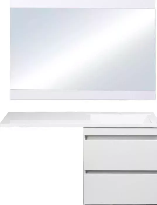 Мебель для ванной Style line Даллас Люкс 58 (120R) подвесная, под стиральную машину, белая эмаль