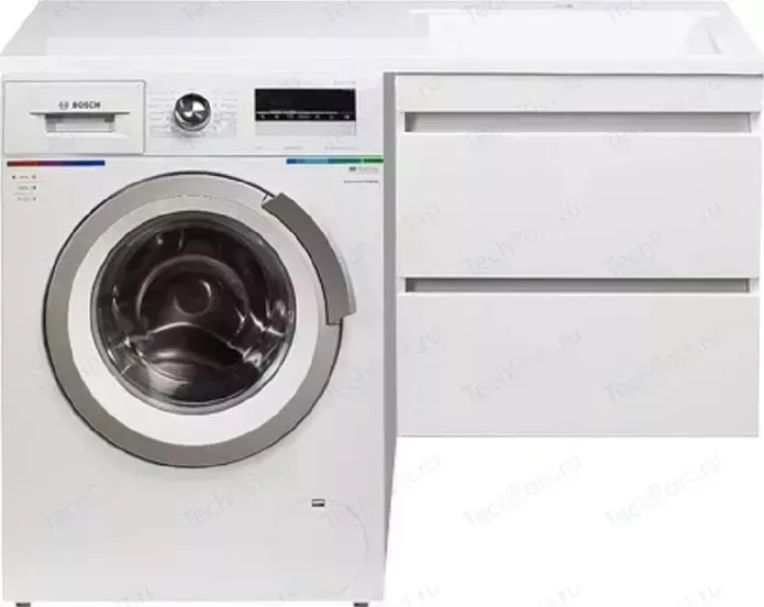 Тумба с раковиной Style line с Даллас Люкс 58 (120R) подвесная, под стиральную машину, белая эмаль (2000949237046, 2000949095851)