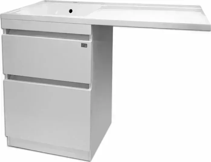 Тумба с раковиной Alcora с Eternity 57 (120L) над стиральной машиной, белая (31113 напольная, 351)