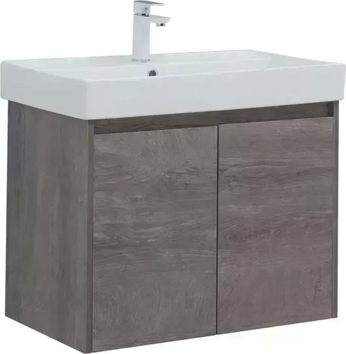 Тумба с раковиной AQUANET с Nova Lite 75 две дверки, дуб рошелье (298851, 242338)