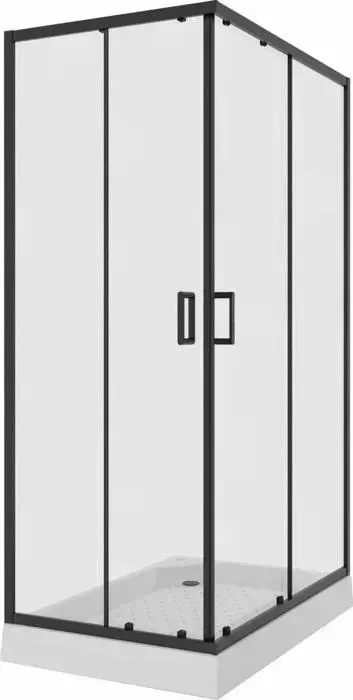 Душевой уголок NIAGARA Nova 120x80 с поддоном, прозрачный, черный (NG-6810-08 BLACK, NG-120-80Q)